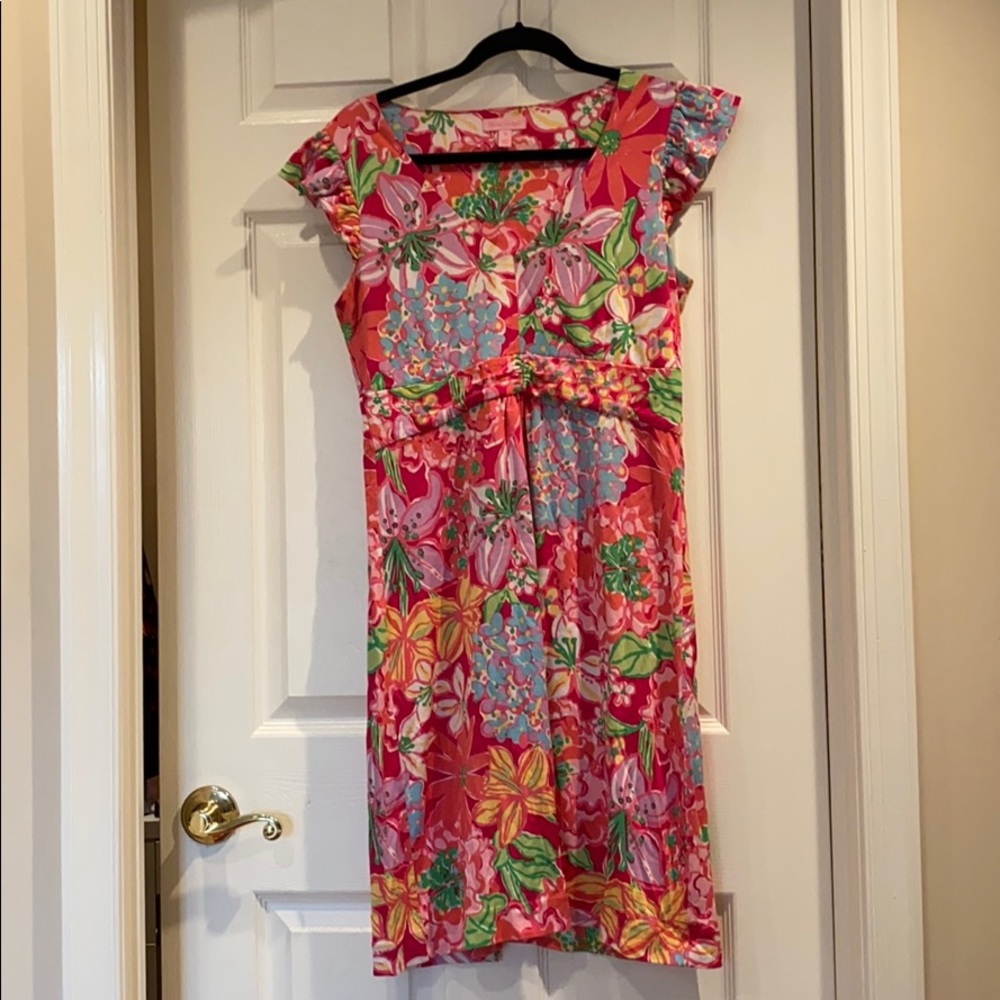Lilly Pulitzer Cherry Dress in Azalea Pink size M